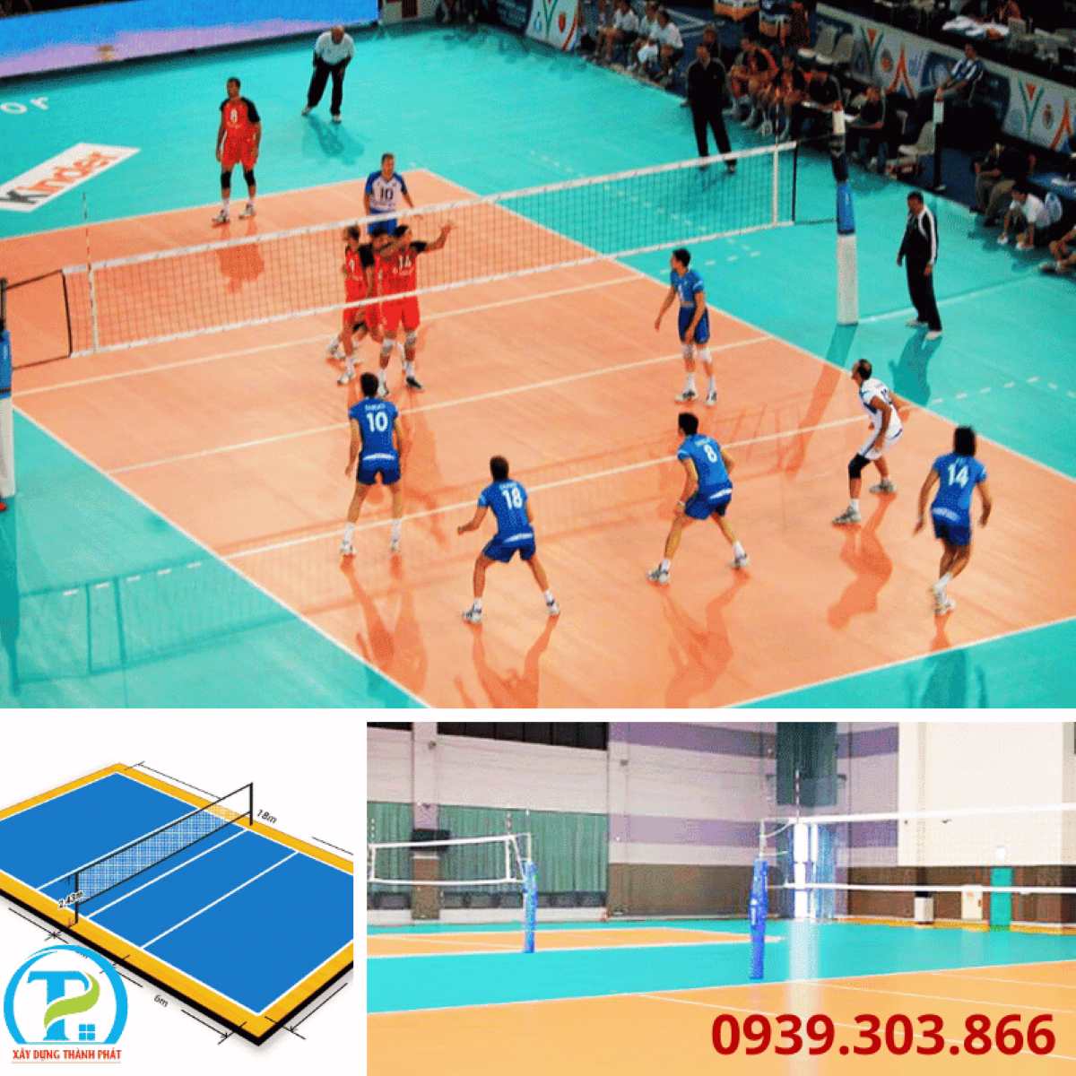 THI CÔNG SÂN BÓNG CHUYỀN