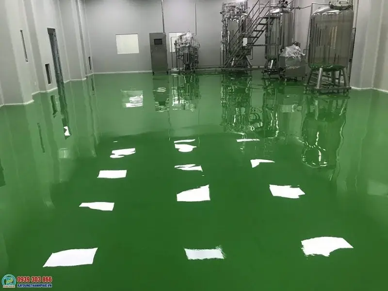 thi c&ocirc;ng sơn epoxy kh&aacute;ng ho&aacute; chất