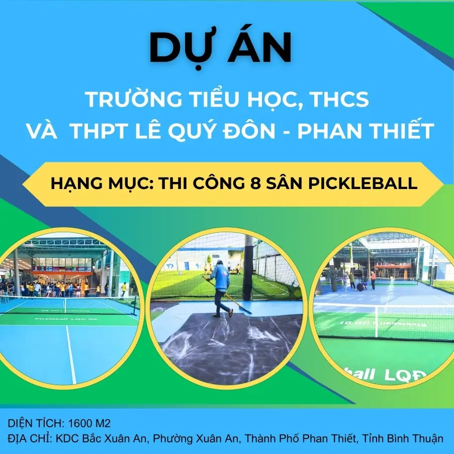thi c&ocirc;ng s&acirc;n Pickleball tại Phan Thiết