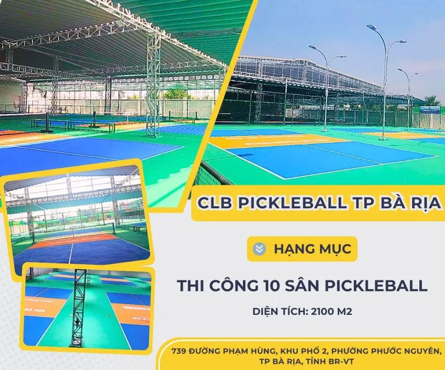 THI CÔNG SÂN PICKLEBALL TẠI VŨNG TÀU ĐẠT TIÊU CHUẨN QUỐC TẾ